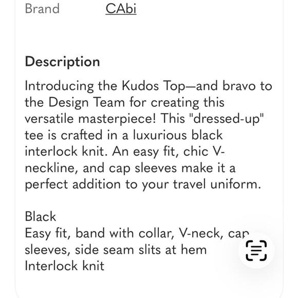 CAbi XL Black Kudos Top. Short Sleeve Collared Top - Picture 6 of 8